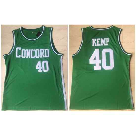 Men Concord Academy 40 Shawn Kemp Green High School Basketball Jersey